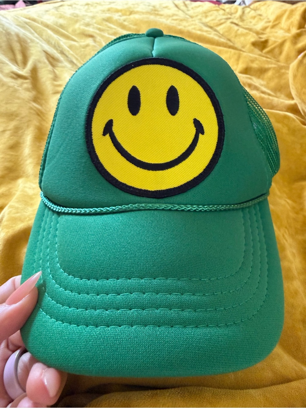 Kid’s Aviator Nation Green Trucker Hat with Multicolor Logo Patch